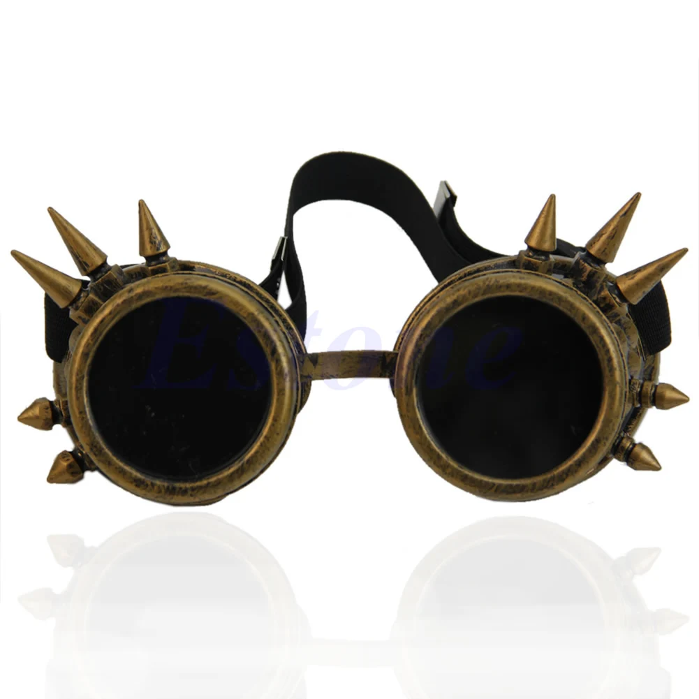 WELDING CYBER GOGGLES GOTH STEAMPUNK COSPLAY GOTH ANTIQUE VICTORIAN WITH SPIKES
