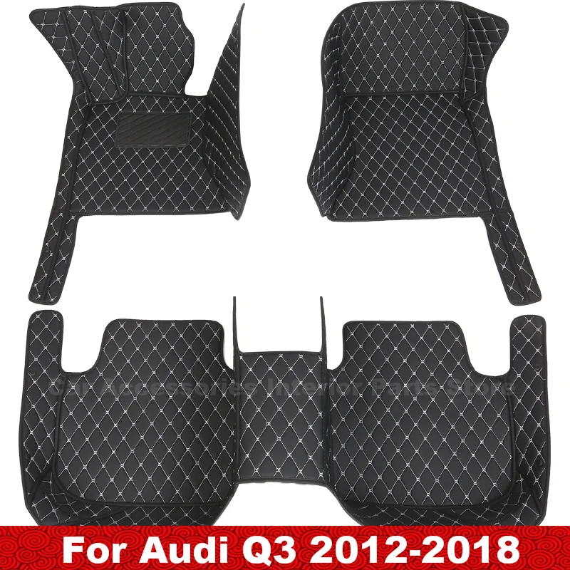 

Автомобильные коврики для Audi Q3 2018 2017 2016 2015 2014 2013, коврики для стайлинга, пользовательские аксессуары, запчасти для интерьера, водонепроницаемые напольные коврики