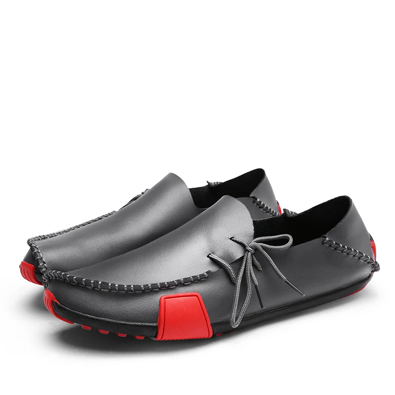 

2019 New Casual Leather Men Shoes Fashion Comfortable Slip on Men Flats Loafers Moccasins Famous Brand Big Size 38-47