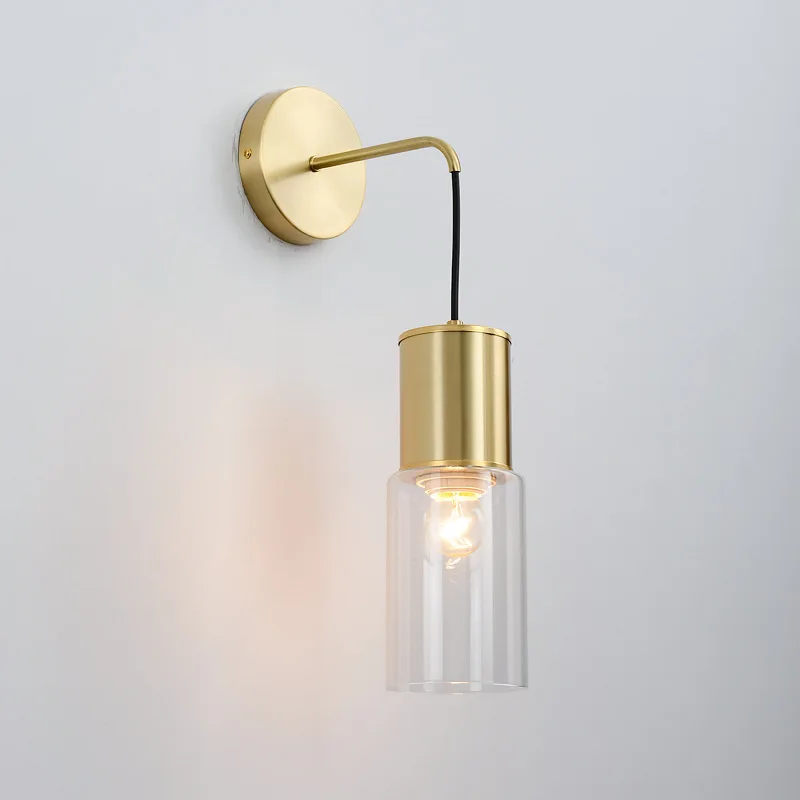

copper wall lamp postmodern light luxury living room background wall north European corridor bedroom bedside lamp b2225
