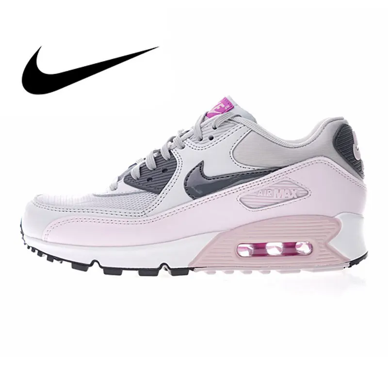 Nike Air Max 90 Для женщин бег Уличная обувь, кроссовки обувь, розовый, трению, дышащие износостойких амортизация 616730-112