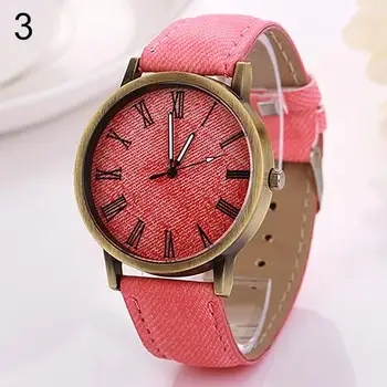 

Men women's Vintage Denim Fabric Round Casual Unisex Cowboy Analog Quartz Clock Wrist Watch reloj mujer New female watch