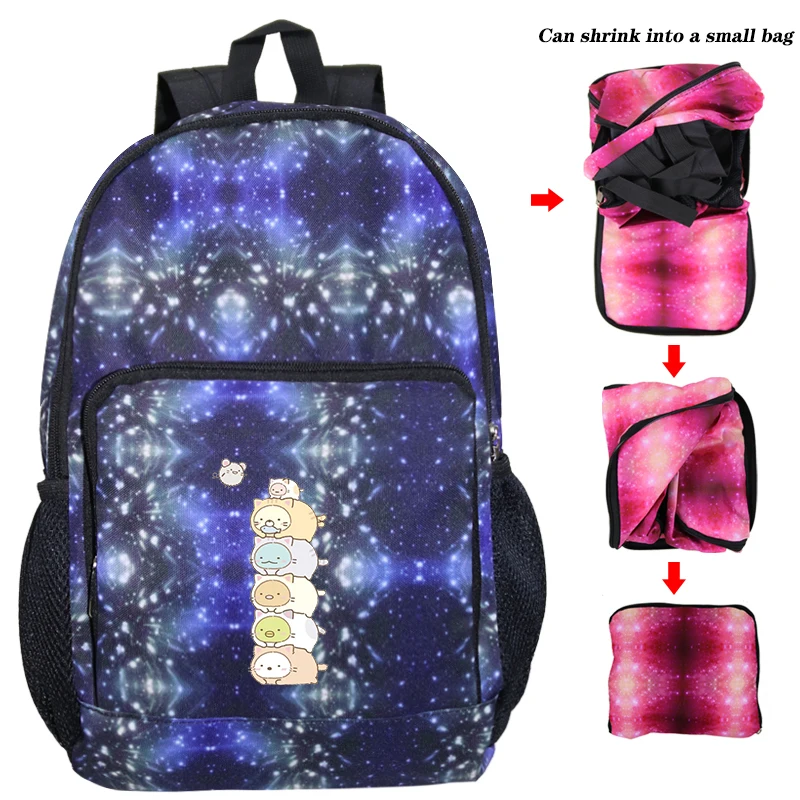 Sumikko Bagpack 15 Животные принты вещевой мешок для путешествий рюкзаки Sumikko рюкзак унисекс обратно в школу сумка прекрасный Sumikko дети складной рюкзак и сумка Dos - Цвет: Sumikko Bagpack 15