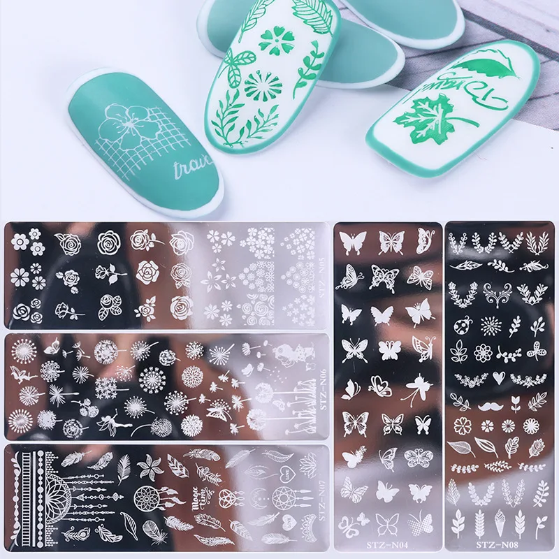 

Butterfly Snowflakes Nail Stamping Plates Christmas Nail Art Template Stainless Steel Butterfly Image Manicure Printing Tool