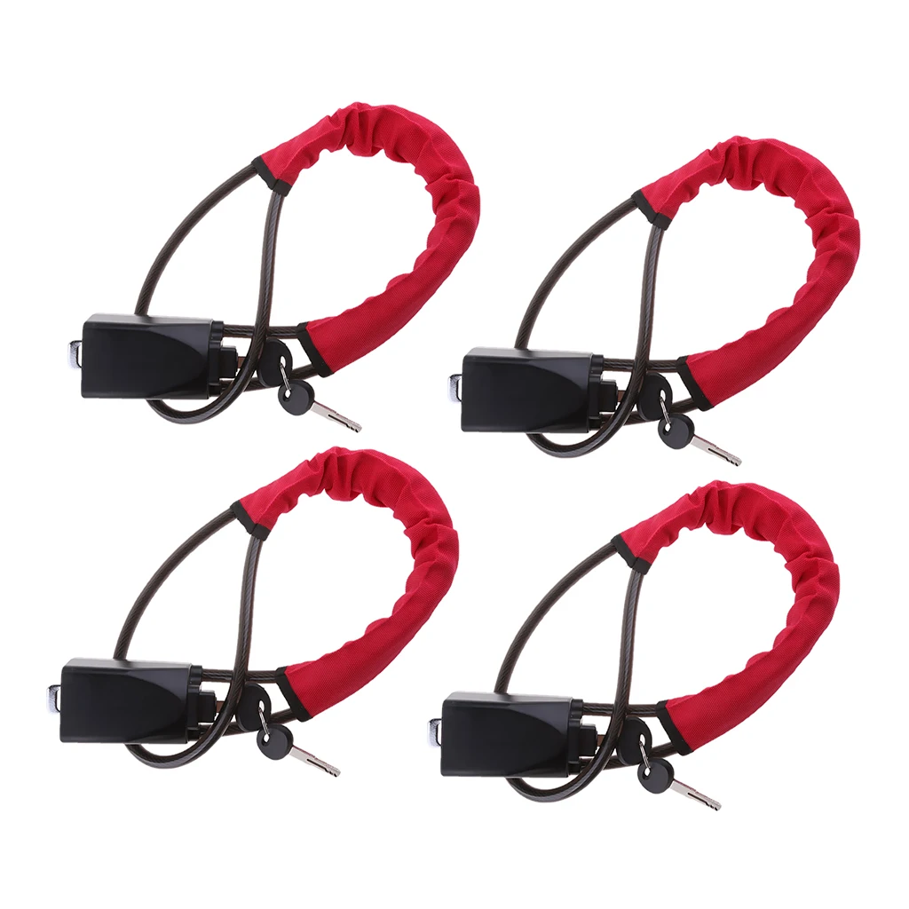 Universal Car Vehicle Anti-theft Steel Locking Steering Wheel Lock Strap 4x