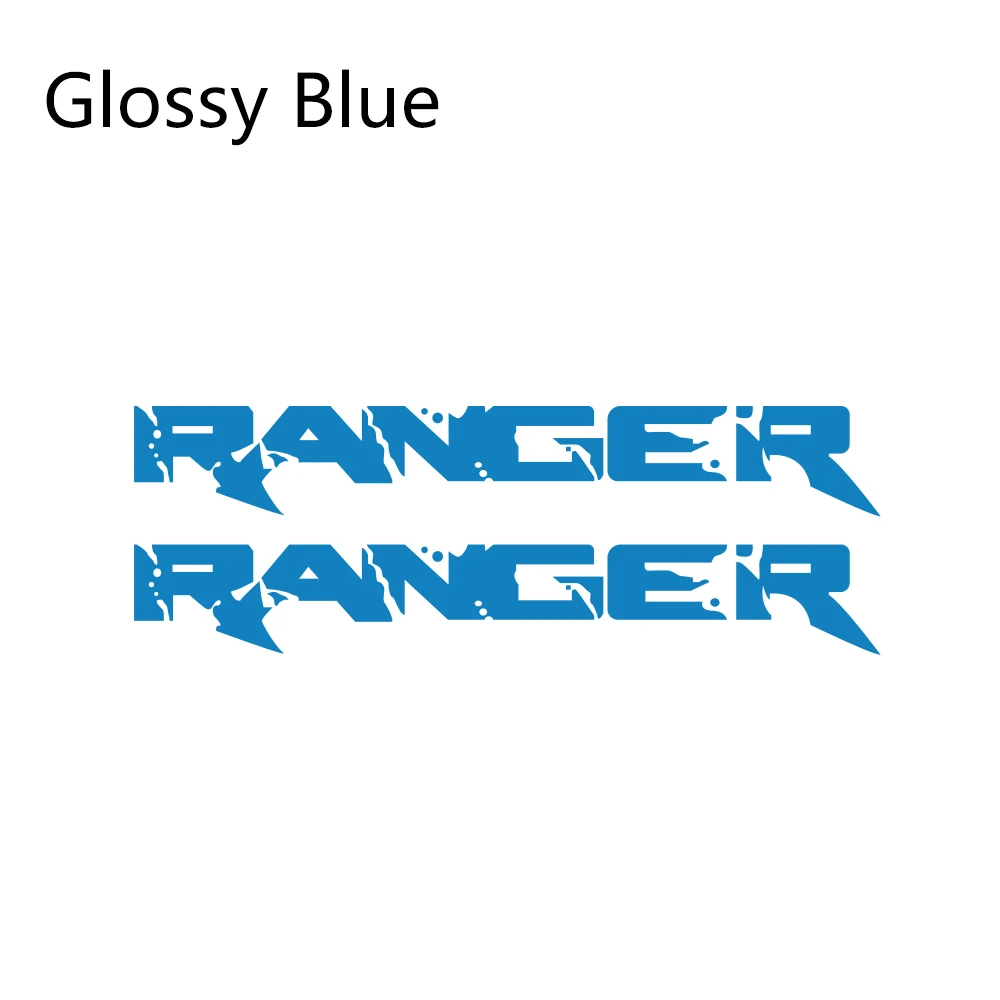 2 шт. виниловая пленка Авто спортивный стиль наклейки автомобильные боковые наклейки украшение багажника автомобильные аксессуары для Ford Ranger - Название цвета: Glossy Blue
