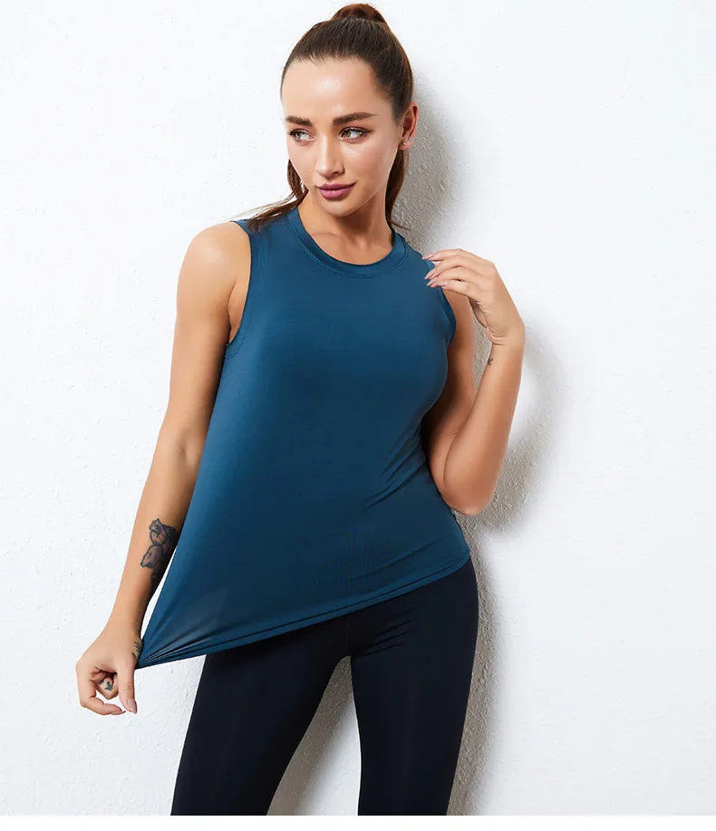 Slim Sleeveless Yoga shirt Quick dry O collar Gym clothing Summer 2021 Fitness vest Women Tanks Running Exercise Crop top