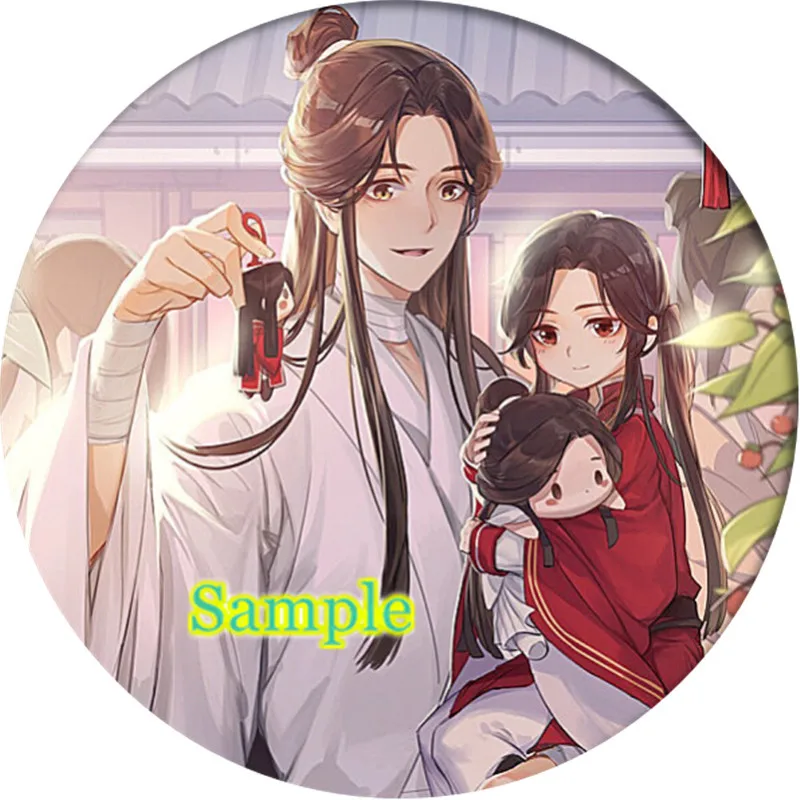 Cartoon tian guan ci fu Hua Cheng Xie Lian Cosplay Badge Brooch Pin Anime Accessories For Clothes Backpack Decoration gift