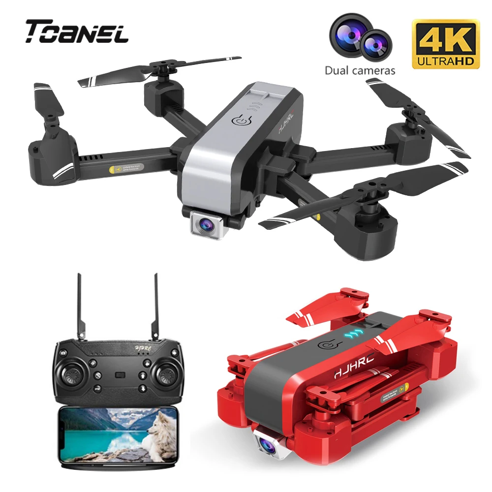 HJ96-Dron plegable con cámara Dual 4K, cuadricóptero con FPV, reconocimiento facial, foto de gesto, cuadricóptero RC
