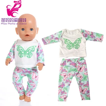 

17 inch Baby Doll shirt tousers with hat for baby doll outfits children girl toys clothes
