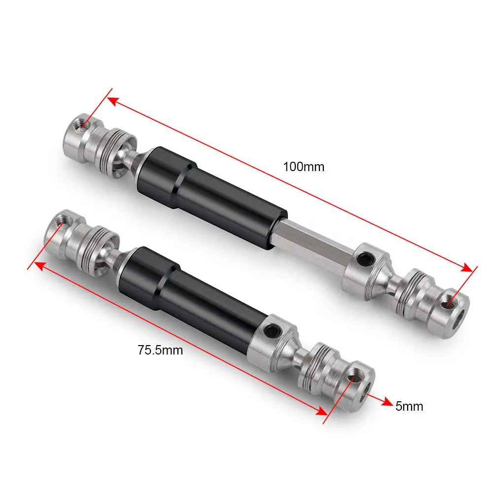 YEAHRUN 1/2 шт. металлические детали для модернизации 80mm приводной вал для 1/10 SCX10 ползунки rс автомобильные запасные Запчасти