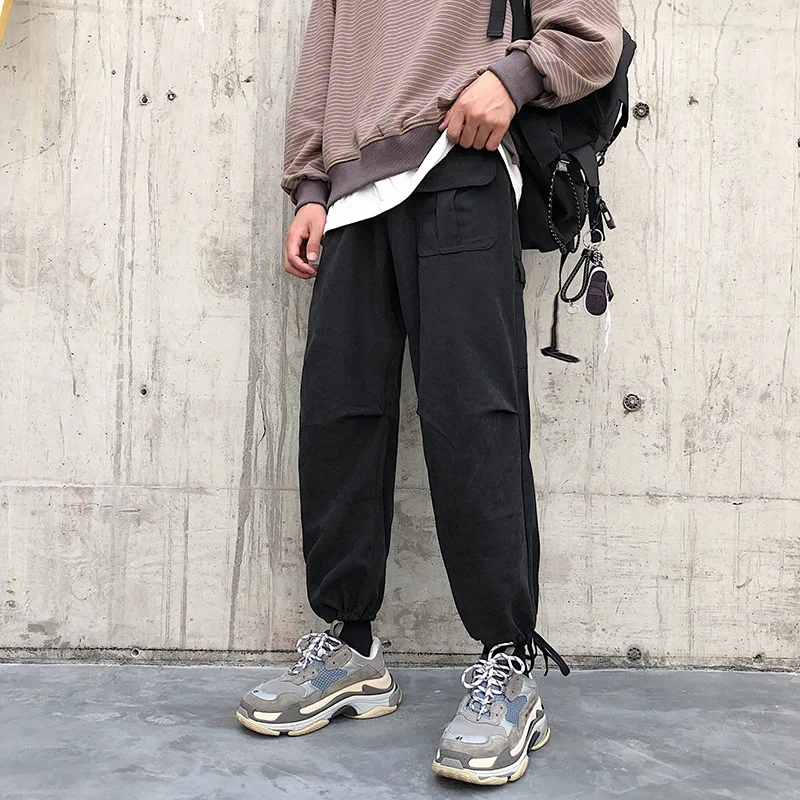 

New Style Baggy Pants Men's Autumn Korean-style Casual Trousers Baggy Pants Fashion Man Versatile Skinny Sports Ankle Banded Pan