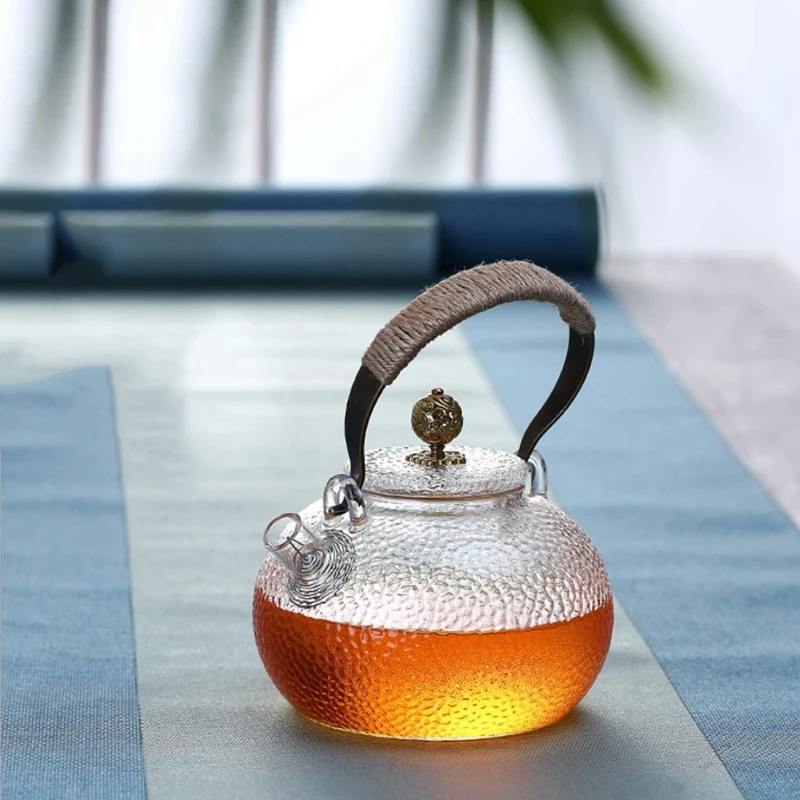 Top-700Ml чайник, холодный чайник, молоток, Термостойкое стекло, прозрачная медная ручка, балка, может нагреваться чайник