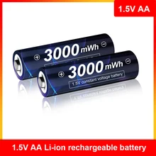 Bateria recarregável aa 1.5v do li-íon do lítio 1.5v aa para brinquedos bateria recarregável do li-íon do lítio de 12 pces 3000mwh 1.5v aa li-polímero