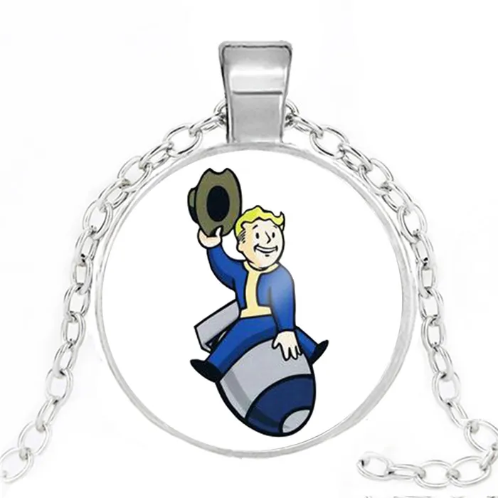 Новинка, ожерелье Fallout Nuka Cola llavero из стекла и сплава, мужское и женское ожерелье с подвеской, модное ювелирное изделие, рождественские подарки - Окраска металла: 14