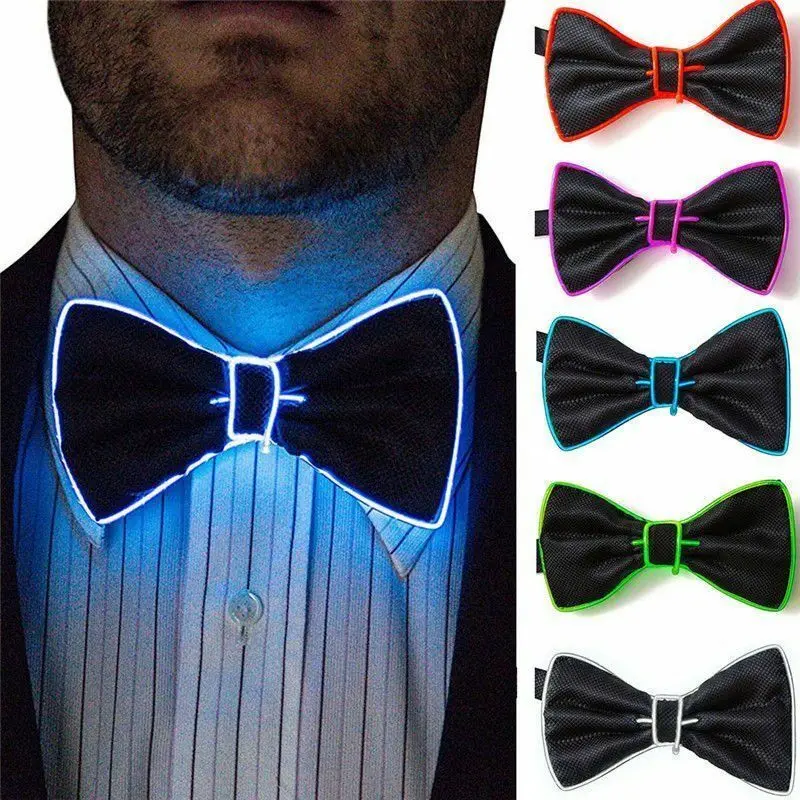 Мужской светодиодный светящийся светильник, галстук-бабочка, светящийся галстук-бабочка для мужчин, для клуба, свадьбы, танцев, вечеринки, Рождества, нового года