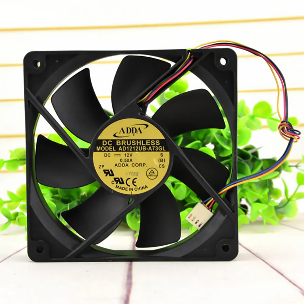 

FOR ADDA AD1212UB-A73GL 12025 DC12V 0.50A 12CM 4 wire 120X120X25MM temperature control box fan