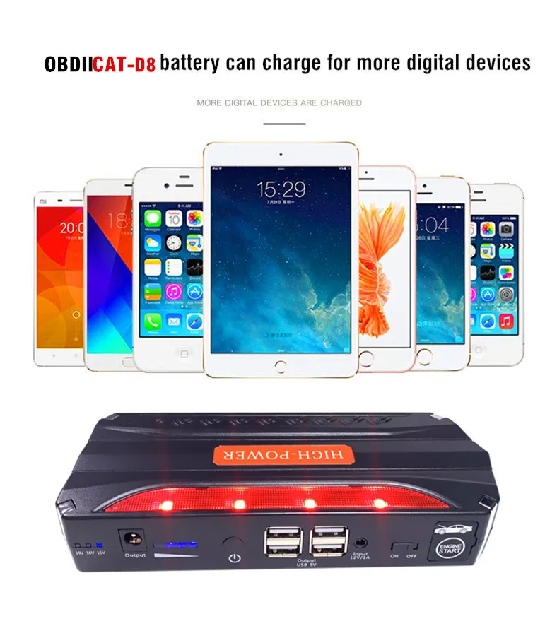 OBDIICAT New Car Jump Starter High Power Bank Car Battery Charger For 3.5L/6L Emergency Booster Starting Device