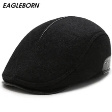 Берет, французская шапка, зимняя шапка для мужчин, береты, вперед, кепка boina Invierno Hombre, искусственный мех, Мужская Черная шапка, берет, шапка для папы, шапки