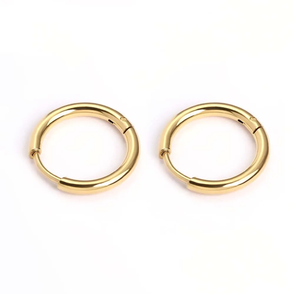 

1 Pair Buckle Anti-allergy Earrings Lovers Circle Ear Ring Earrings For Women Men Earring Unisex Hip Hop Hoop Earrings