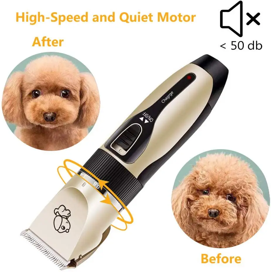 Billig Elektrische Hund Haar Trimmer USB Lade Pet Haar Clipper Wiederaufladbare Low noise Katze Haar Entferner Pflege Haar Cutter Maschine