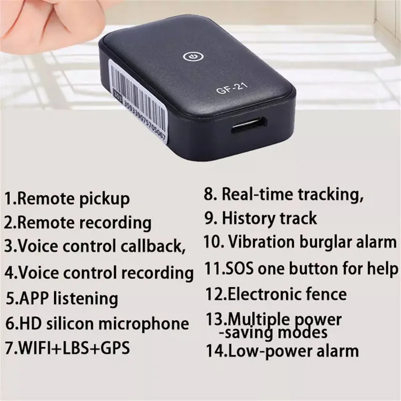

GPS Tracker Personal pet valuables rastreador gps APP Listening Voice Control Recording Realtime GPS Remote Pickup Car GPS GF21