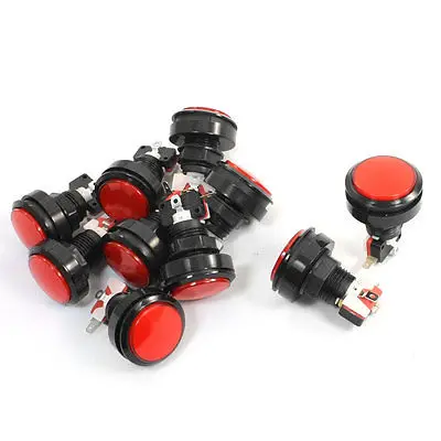 

10Pcs Panel Mount Red Lamp Round Head SPST 4Pin Momentary Game Button Switch