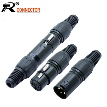 

10pcs/lot 3 Pin XLR Male Plug/Female Jack 3 Pole XLR Plug Socket Microphone MIC Cable Wire Connector Black Color Wholesales