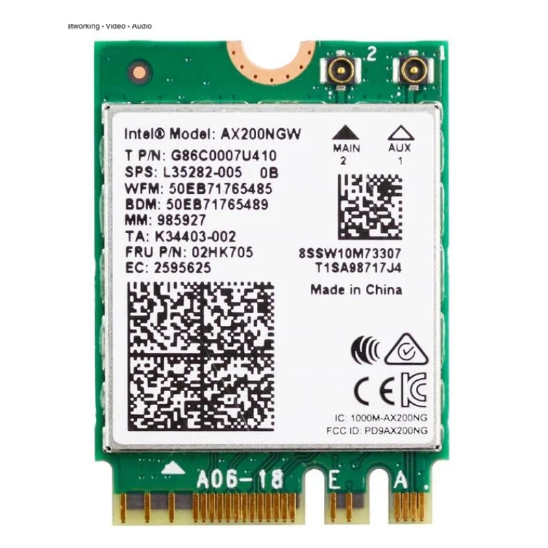 2400 Мбит/с двухдиапазонный 5G 802.11ax Intel Wifi 6 AX200NGW M.2 Беспроводной Wi-Fi сетевой адаптер для Intel AX200 с BT 5,0 MU-MIMO