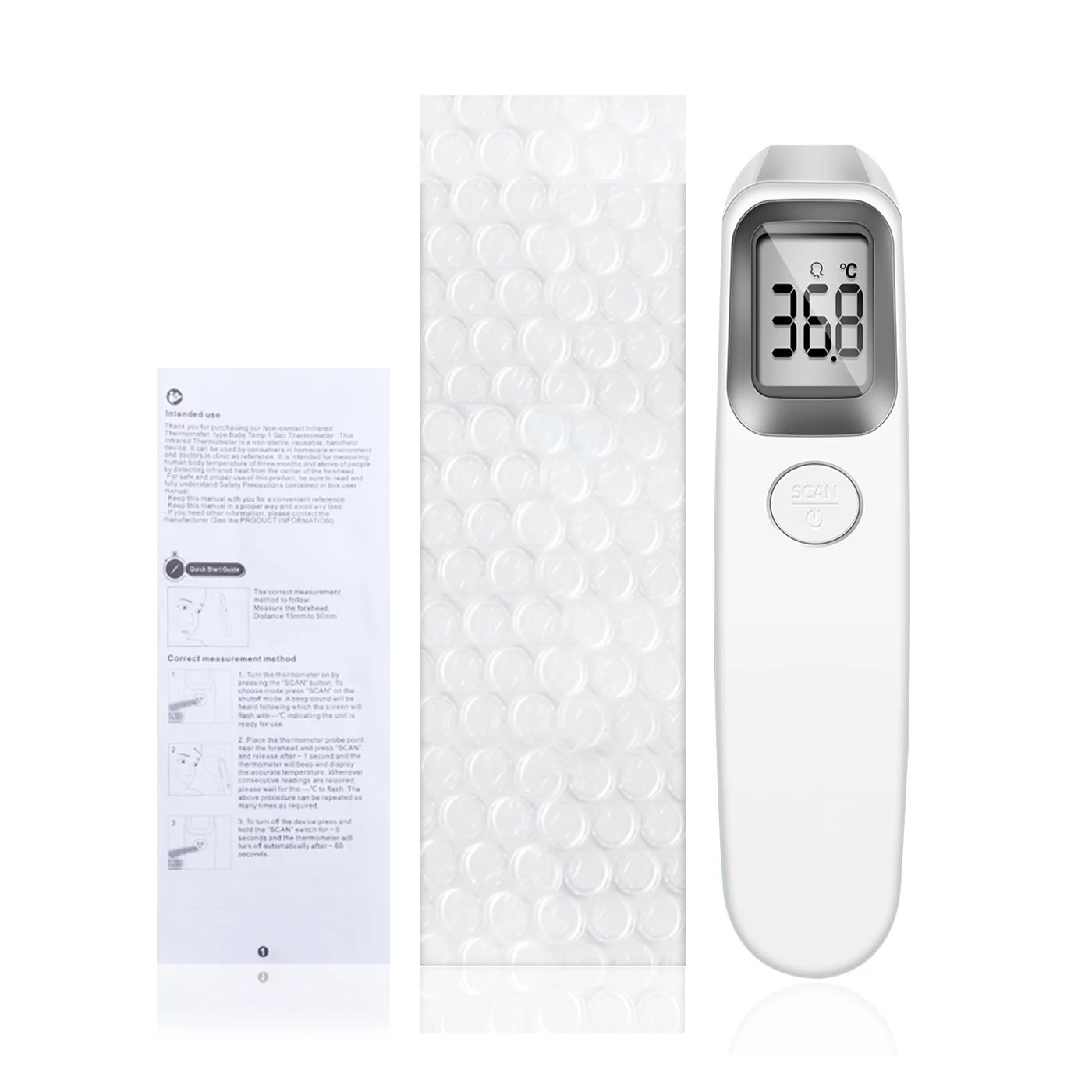 without package box Бесконтактный инфракрасный термометр lcd Цифровой термометр цифровой электронный термометр Детский Взрослый лоб термометр - Цвет: without package box