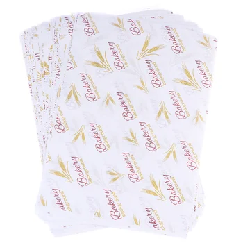 

100PCS Disposable Non-Stick Parchment Paper Cookie Baking Sheets Oil-Proof Paper Grease Proof Paper - Wheat Spike with English W