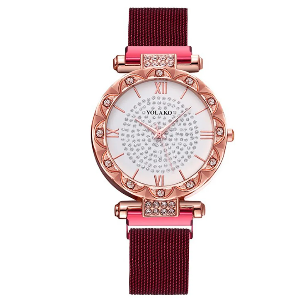 Женские часы модные полноэкранные бриллиантовые с бриллиантами звезды высокого класса магнит камень кварцевые часы маленький изысканный браслет часы YE1