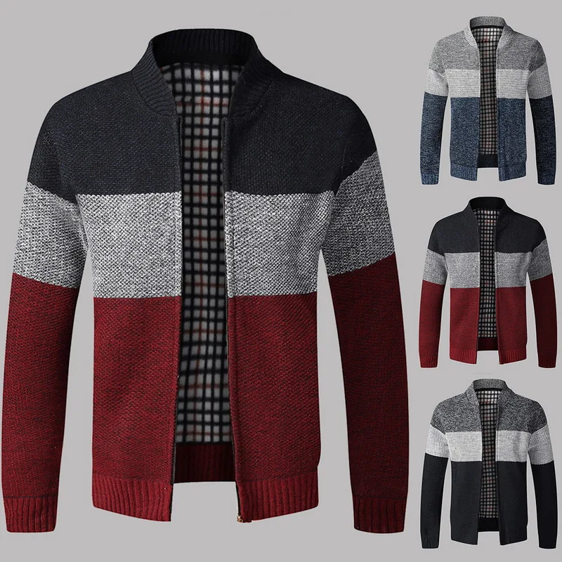 New Men Patchwork Wool Cardigan Autumn Winter Sweater Jumper Men Winter Striped Pocket Knitted Outwear Coat Men Sweatercoats New Men Patchwork Wool Cardigan Autumn Winter Sweater Jumper Men Winter Striped Pocket Knitted Outwear Coat Men Sweatercoats