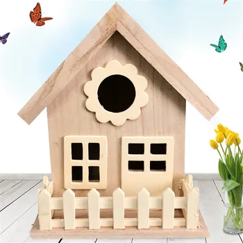 

Bird's Nest Bird House Creative Wall-mounted Wooden Outdoor Ventilation Small Pet Bird Cage Parrot House