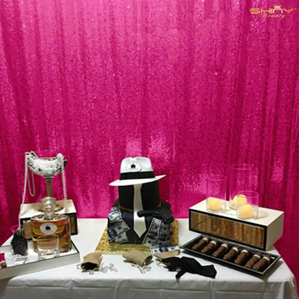 

Shinybauty Hot Pink Photo Backdrop Glitter Curtain Wall Decor Birthday Curtains For Party Decoration-M190814