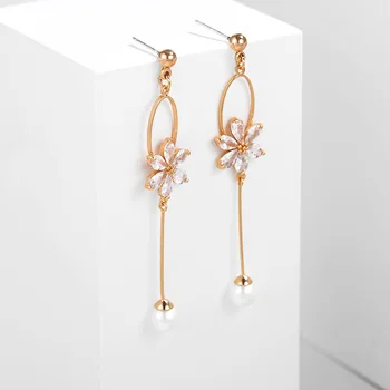 

18K Gold Drop Earrings for Women Simple Fashion Earring Bohemian Earrings Female for Wedding Engagement Fine Jewelry kolczyki