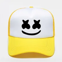 Кепка Marshmallow DJ вокруг бейсбольная кепка для мужчин и женщин Модный козырек дышащая сетка летняя регулируемая хип-хоп кепка можно сделать индивидуальный логотип