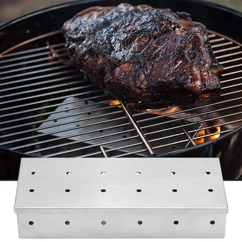 

Brand Wood Chip Smoker Box For Grill Stainless Steel Hole Cold Smoke Generator Custom Box BBQ