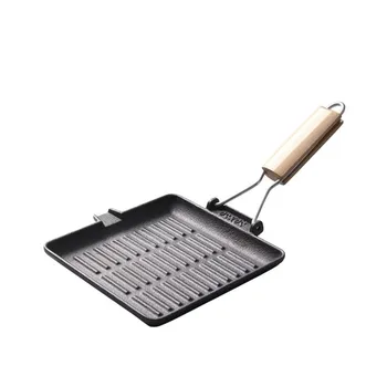 

Non Stick Pan Cast Iron Square Grill Steak Frying Pan Household Commercial Barbecue Pan Induction Cooker Gas Universal Cast