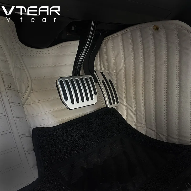 Vtear для Tesla модель 3 аксессуары автомобильный акселератор масло подставка для ног модифицированные Педали Алюминиевый сплав внутренняя Нескользящая