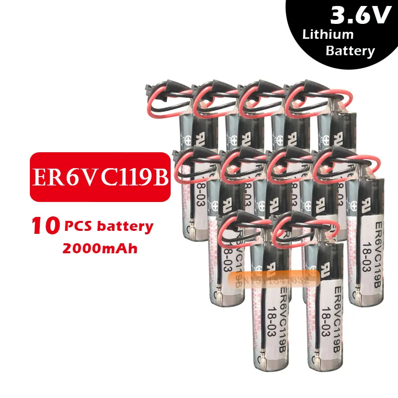 10 шт./лот 100% оригинальный новый для TOSHIBA ER6V ER6VC119B 3 6 в 2000 мАч ПЛК аккумулятор с