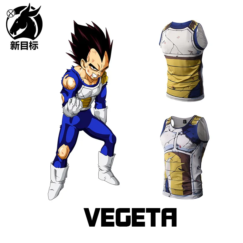 Вегета мужские шорты для купания «Жемчуг дракона», без рукавов, с принтом, майка для мускулистых мужчин облегающая Фитнес Спортивные Молодежный жилет Летний жилет Модный