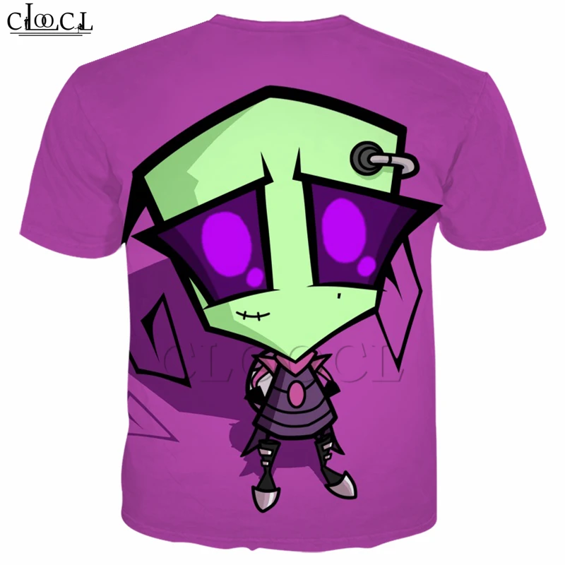 Футболки с принтом аниме Invader ZIM для мужчин и женщин мультяшная 3D футболка