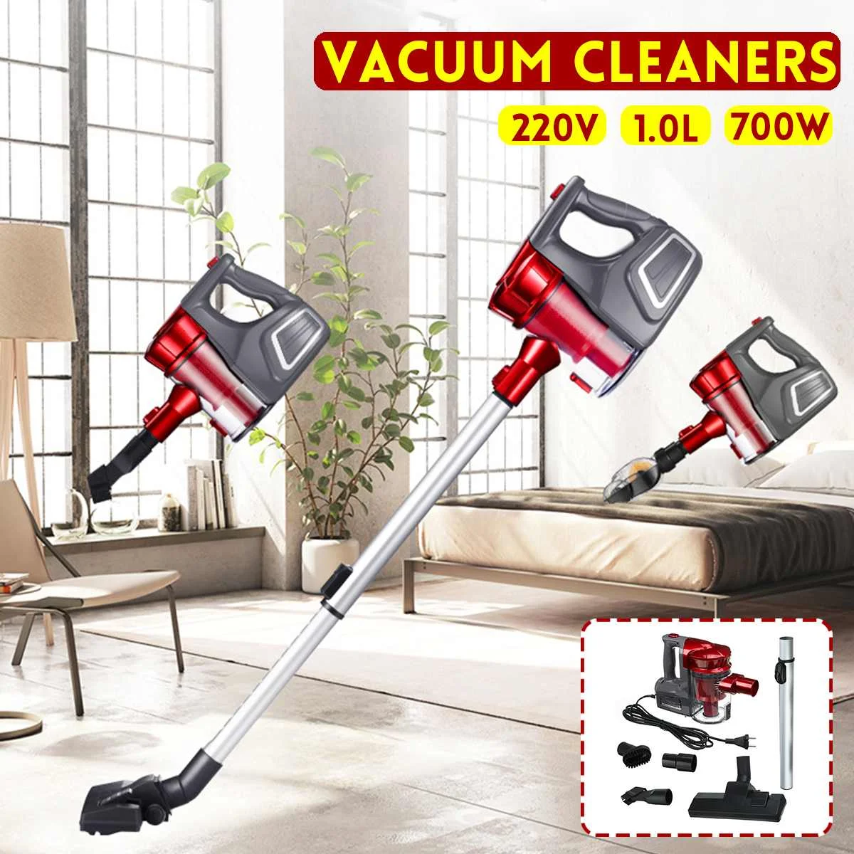 

Strong Power Vacuum Cleaner 700W 220V Cordless Auto Portable Upright Vacuum Cleaner For Home Office Carpet Cleaning Tools