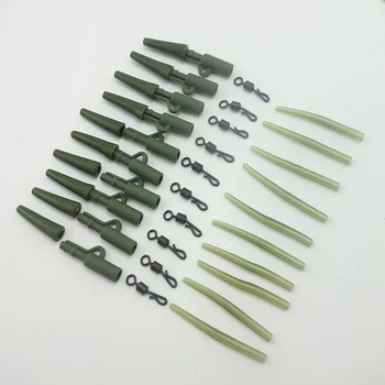 

40pcs Sleeves Lead Clips Pins Tail Carp Fishing Rolling Assorted Safety Rubber Tubes Set Anti- Quick Change Outdoor Tackle