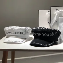 Сетчатые красные граффити улыбающееся лицо с буквенным принтом армейские кепки в Военном Стиле Женские Ретро плоский берет Топ кепки британские армейские кепки