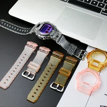 

Resin Strap Case Men's Pin Buckle Watch Accessories Sports Wristband For Casio G-shock DW6900 Waterproof Rubber Strap Watch band