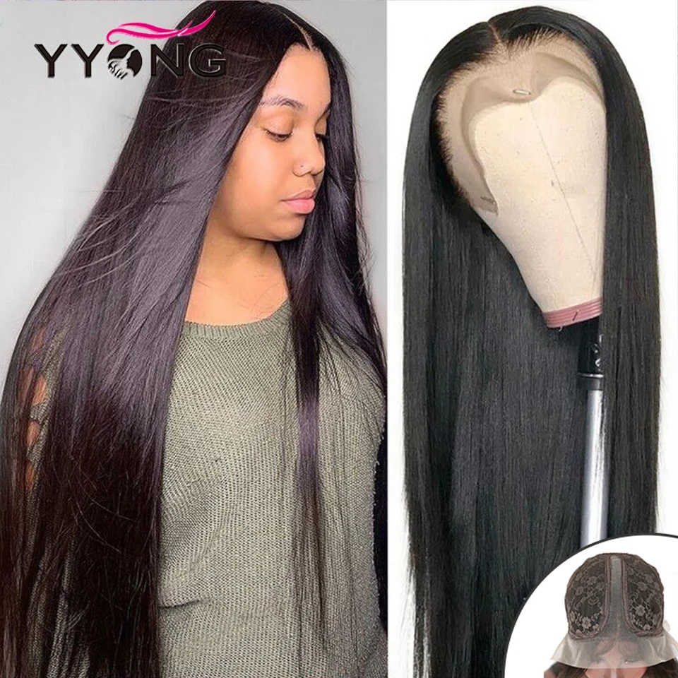 YYong 180% полная и длинная 30 32 дюйма Прямые 1x4 1x6 T часть HD прозрачные кружевные части