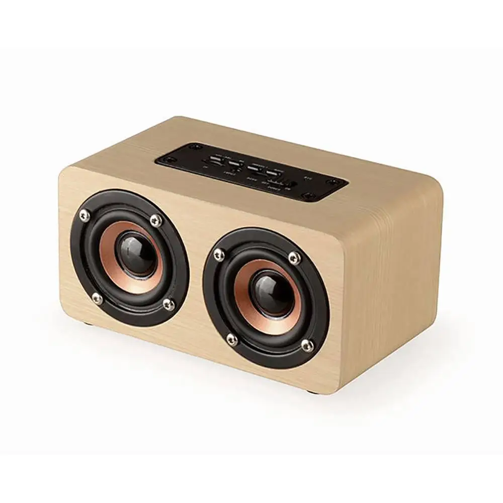 Wooden Wireless Speaker Alarm Clock Bluetooth Speaker Multi-functional Plug-in card Computer Speaker - Цвет: yellow