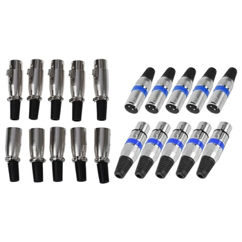 

20 Male/Female 3 Pin XLR Jack Plug Miniphone MIC o Connector CNIM Hot